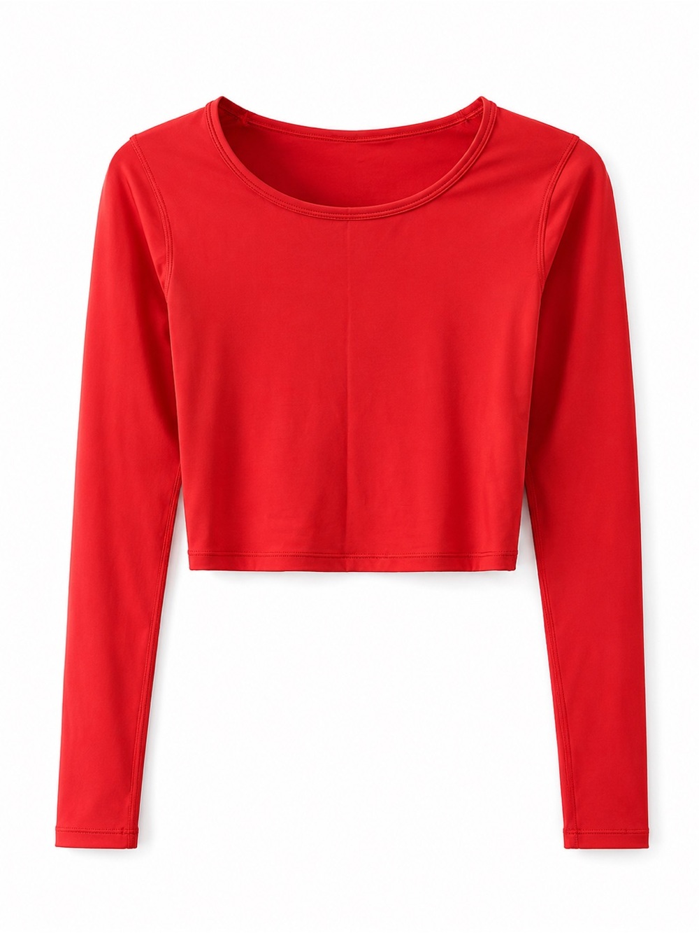 Lululemon Red Long Sleeve Cropped Athletic Top Thumbholes Size M